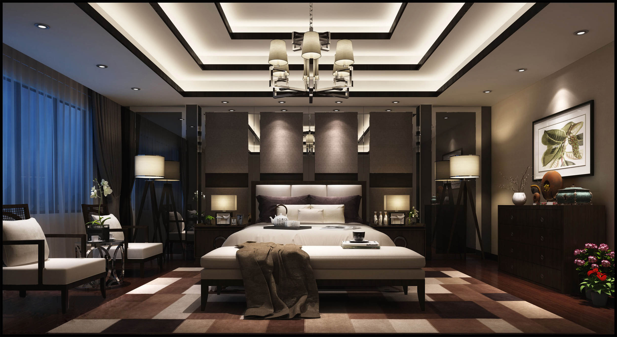 新中式 中式古典 奢华家装别墅样板房-12-36