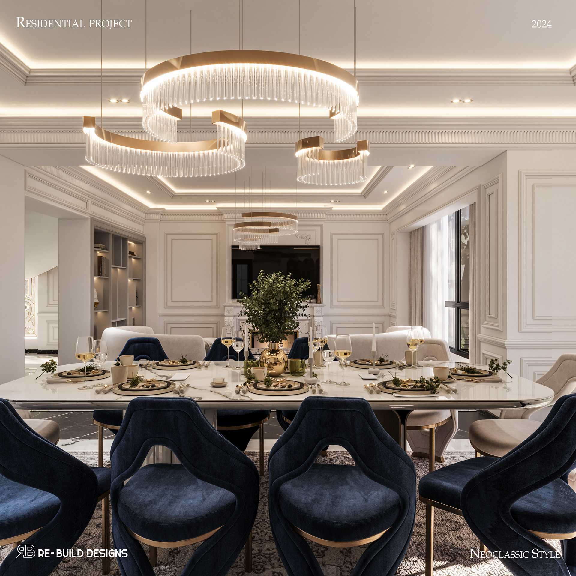 新古典别墅接待室内设计及新古典别墅室内设计丨埃及丨Re  Build Designs-7