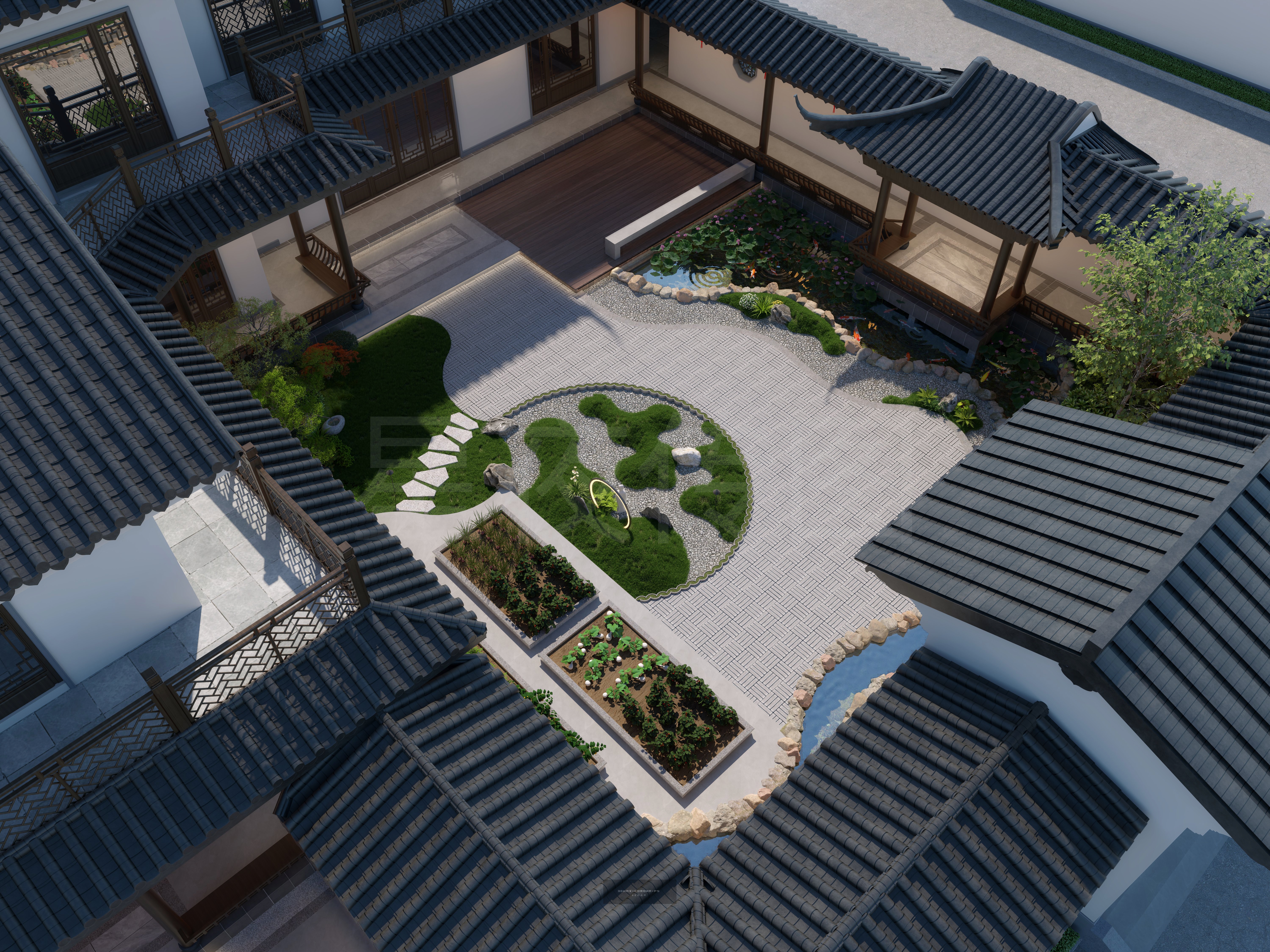 雕梁画栋的庭院-6