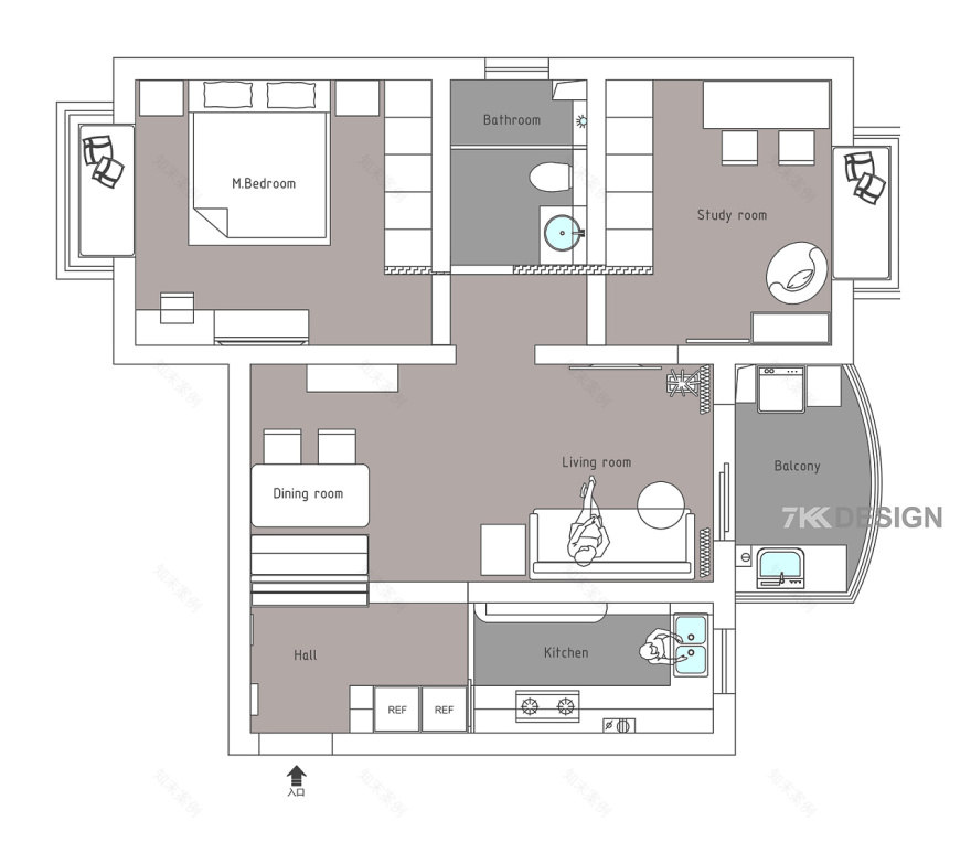 7kkdesign | 90㎡北欧风,轻奢优雅,甜美温馨,唤醒你的少女心-16