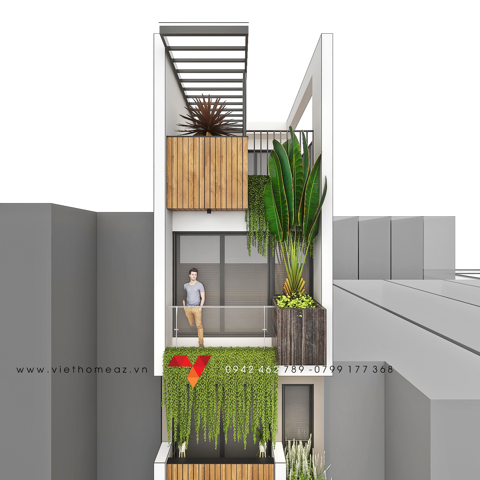 河内龙边市房屋设计丨AngolaBie丨Kiến Trúc – Nội Thất VietHome-8