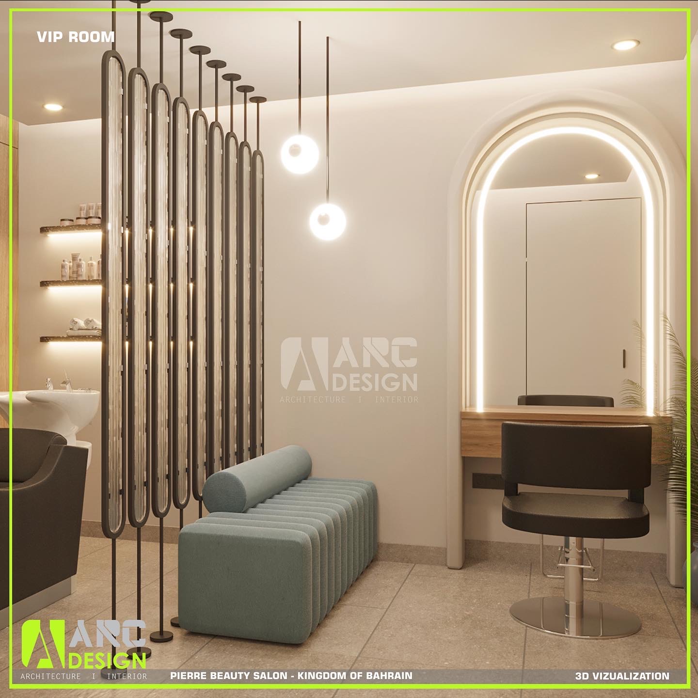Interior, salon, design, 3d rendering-1