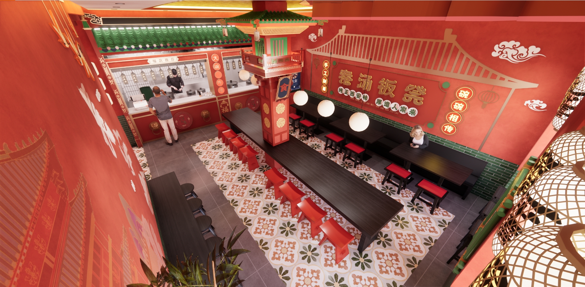 【秦汤板凳】天津网红西安面馆设计-42