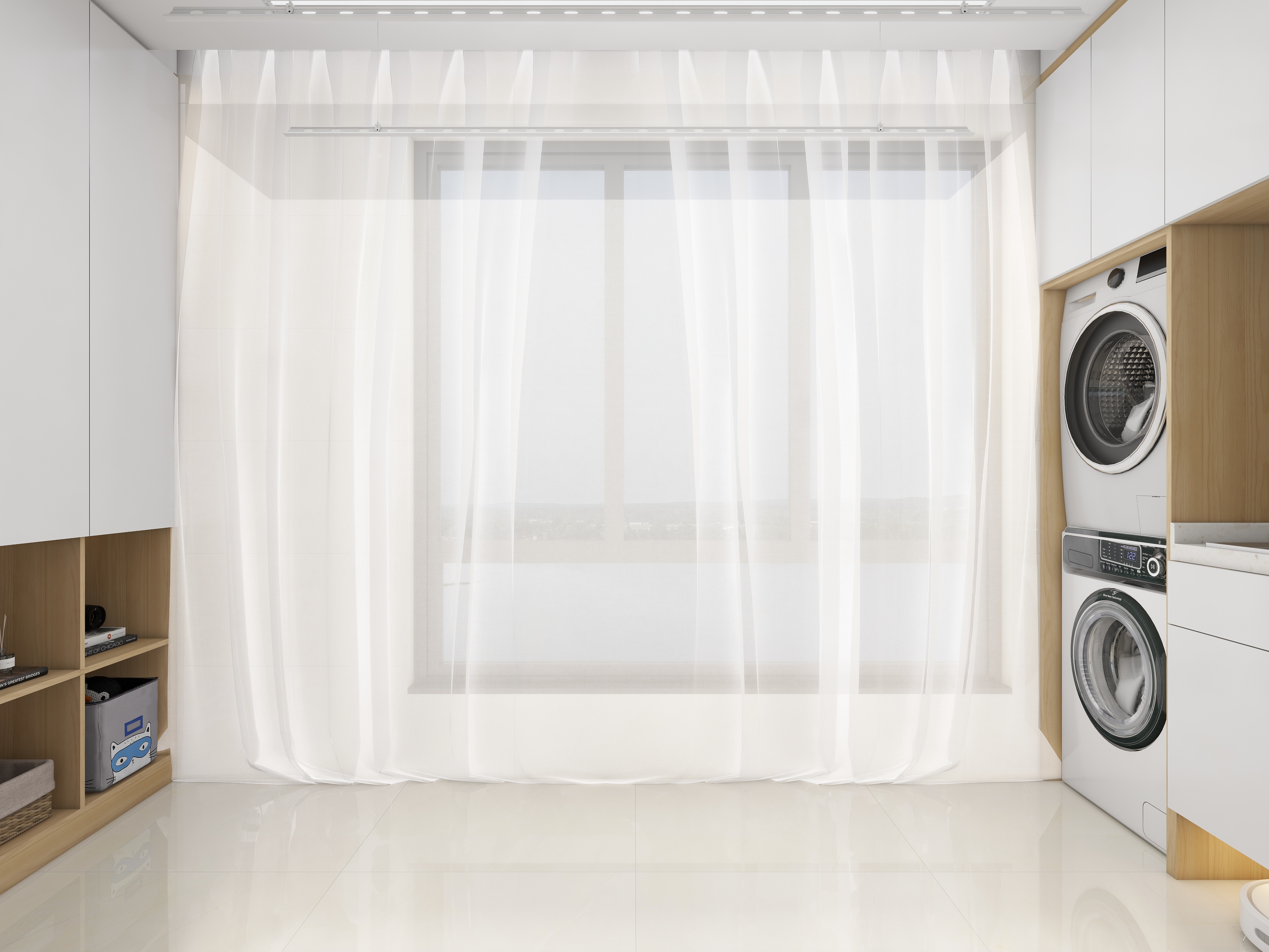 90㎡治愈系奶油风丨90空间设计-9