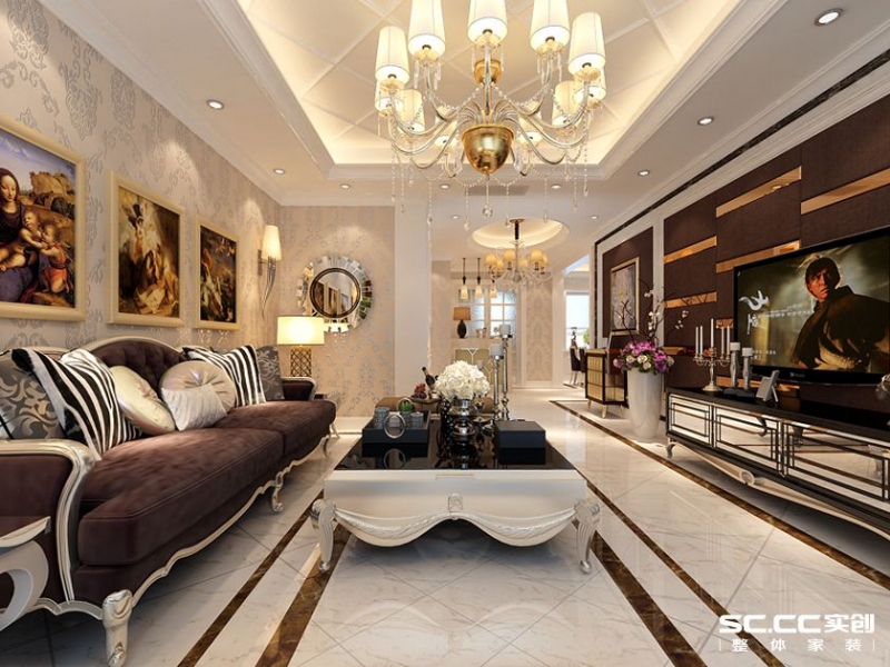 【上海实创装饰】淀山湖250平简欧风格别墅装修设计-3