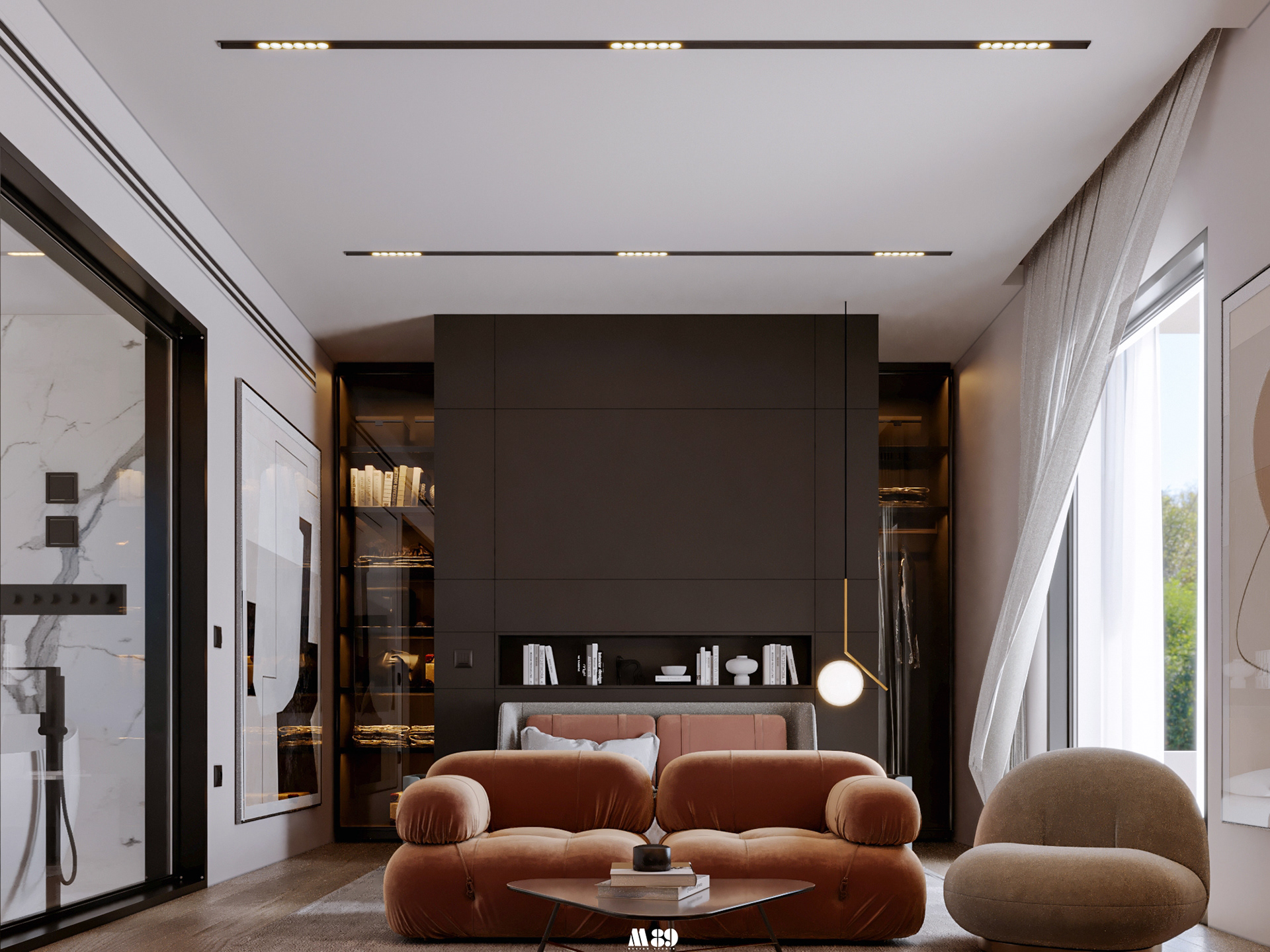 现代主卧室设计丨埃及开罗丨Moamen Amin-0