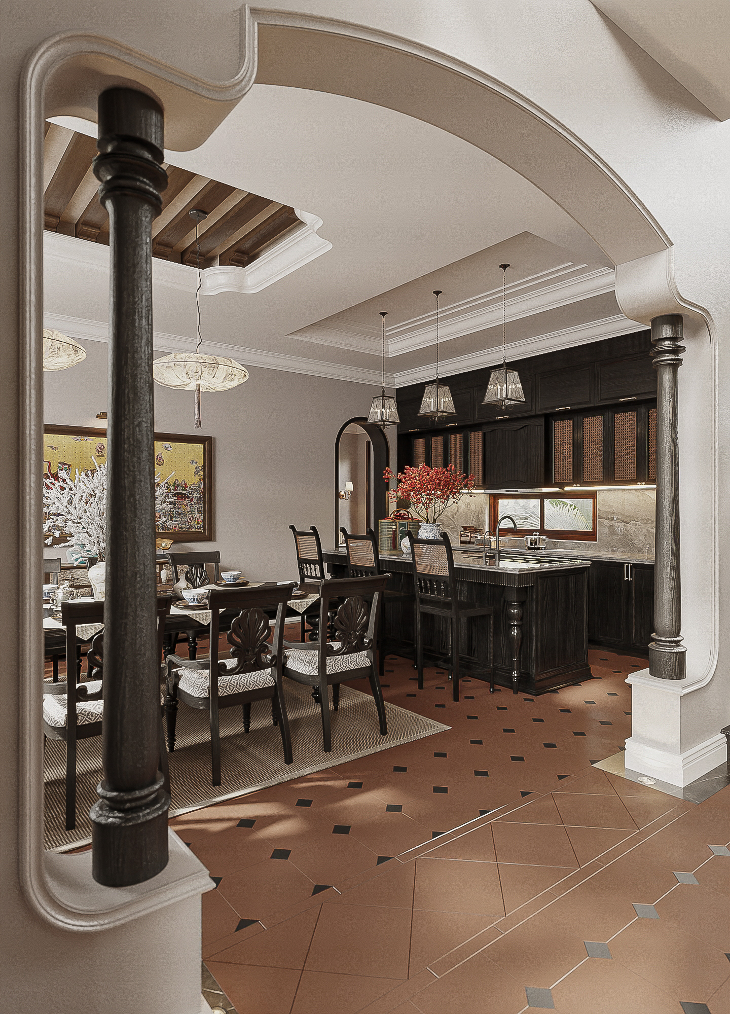 厨房和餐厅桑泰别墅丨越南-7