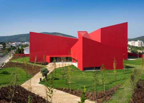Casa das Artes art and culture centre with bright red walls-36