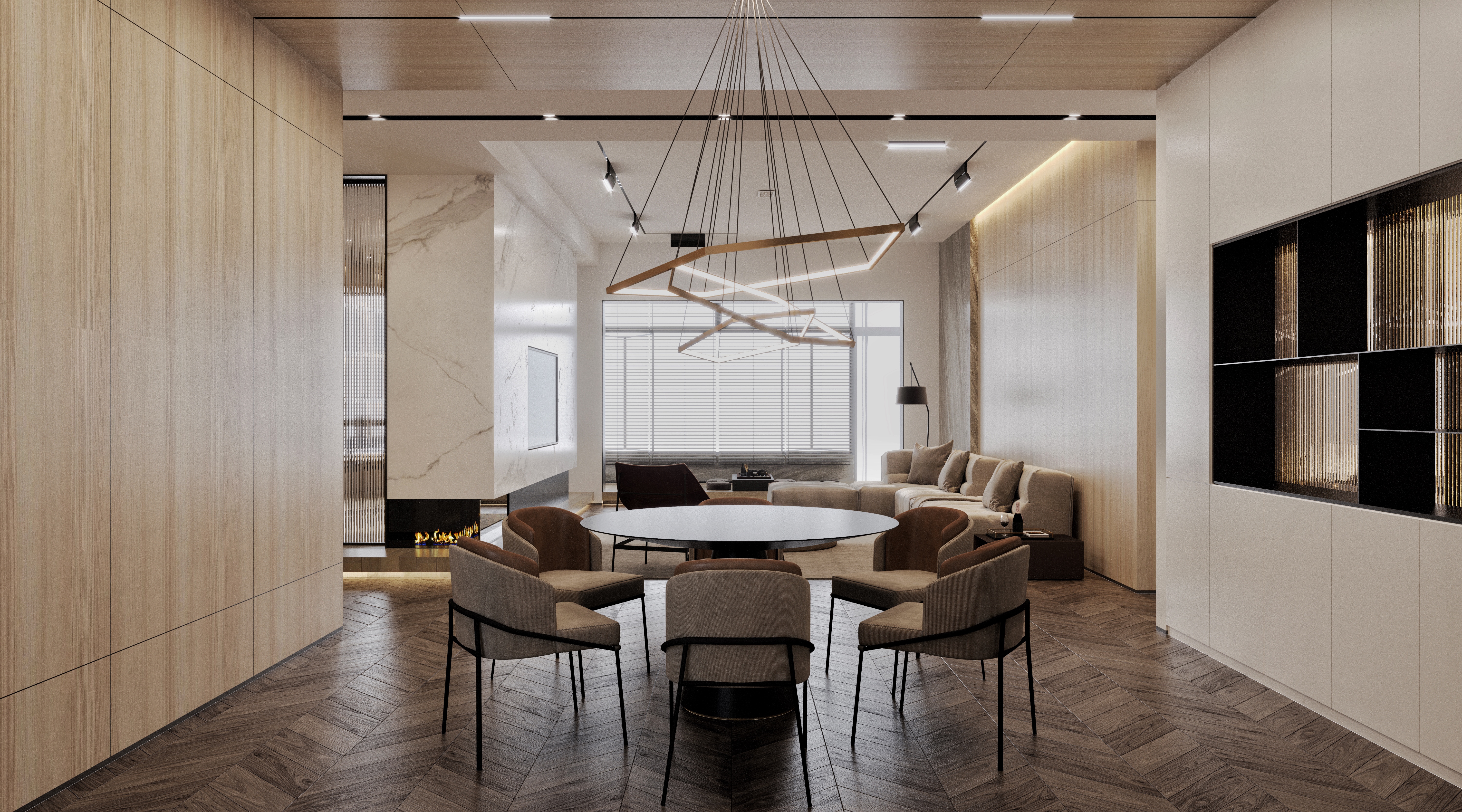 遵义碧桂园现代风格大平层设计-7