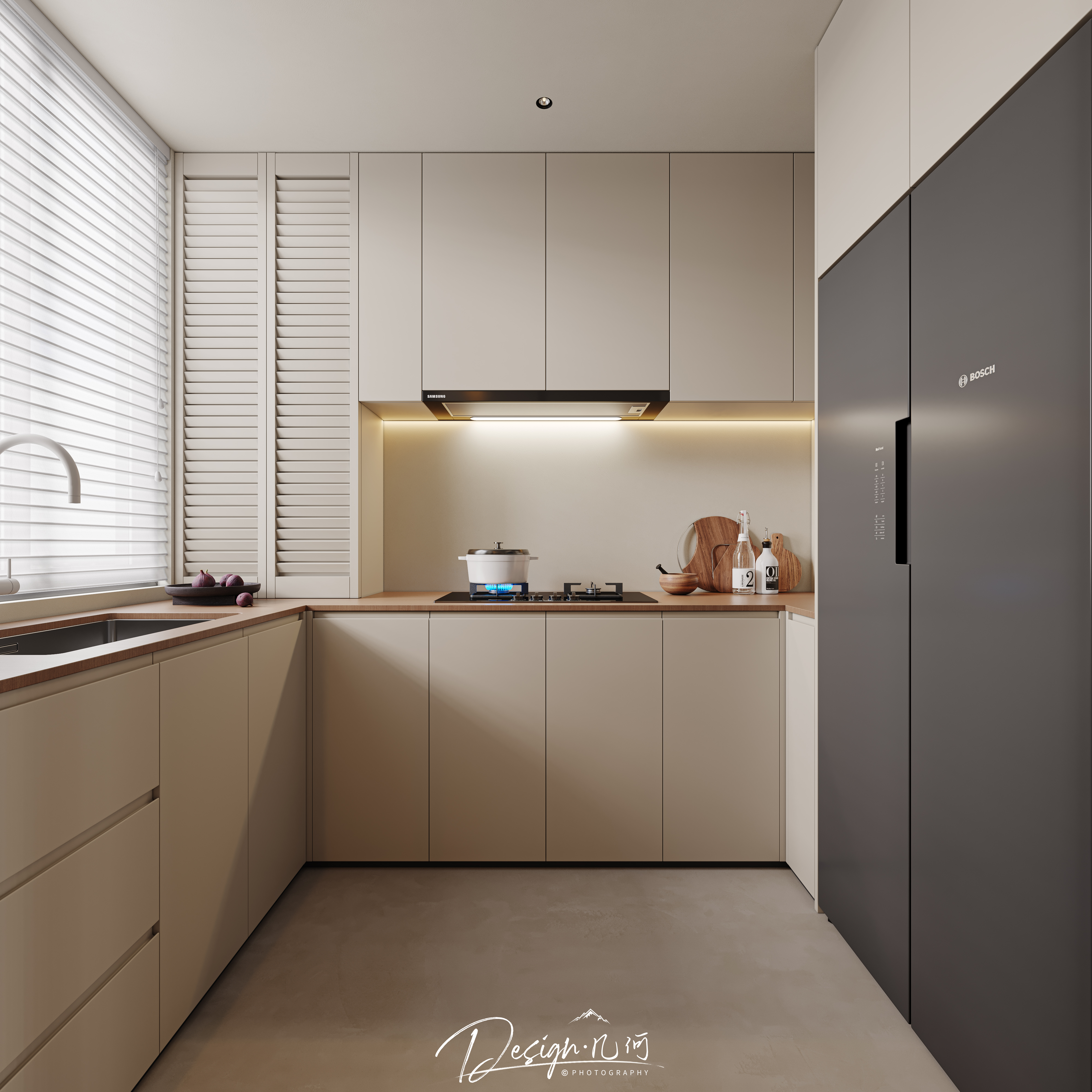 几何空间视觉表现 | 中粮山河甲第现代奶油风客餐厅-5