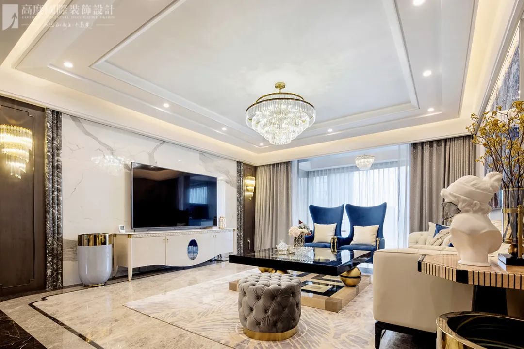 意式新奢华蓝白空间丨高度国际装饰设计集团武汉公司-29