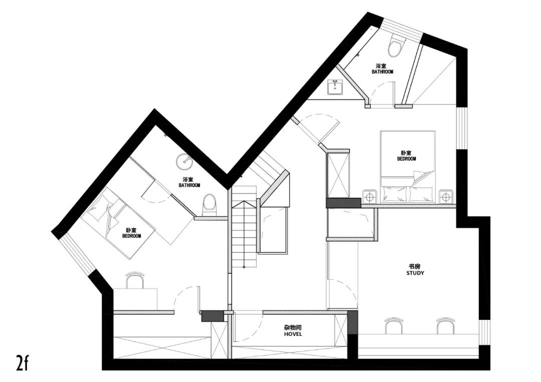 135m²怪异阁楼,创意爆改为艺术画廊式舒适三层!-71