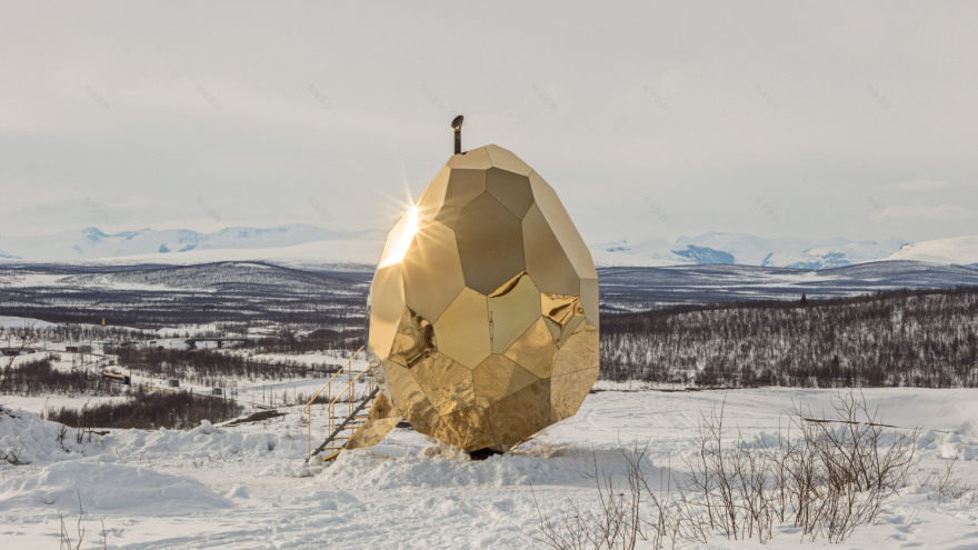 Egg-shaped sauna creates escape for residents of Swedish town displaced by mining-0