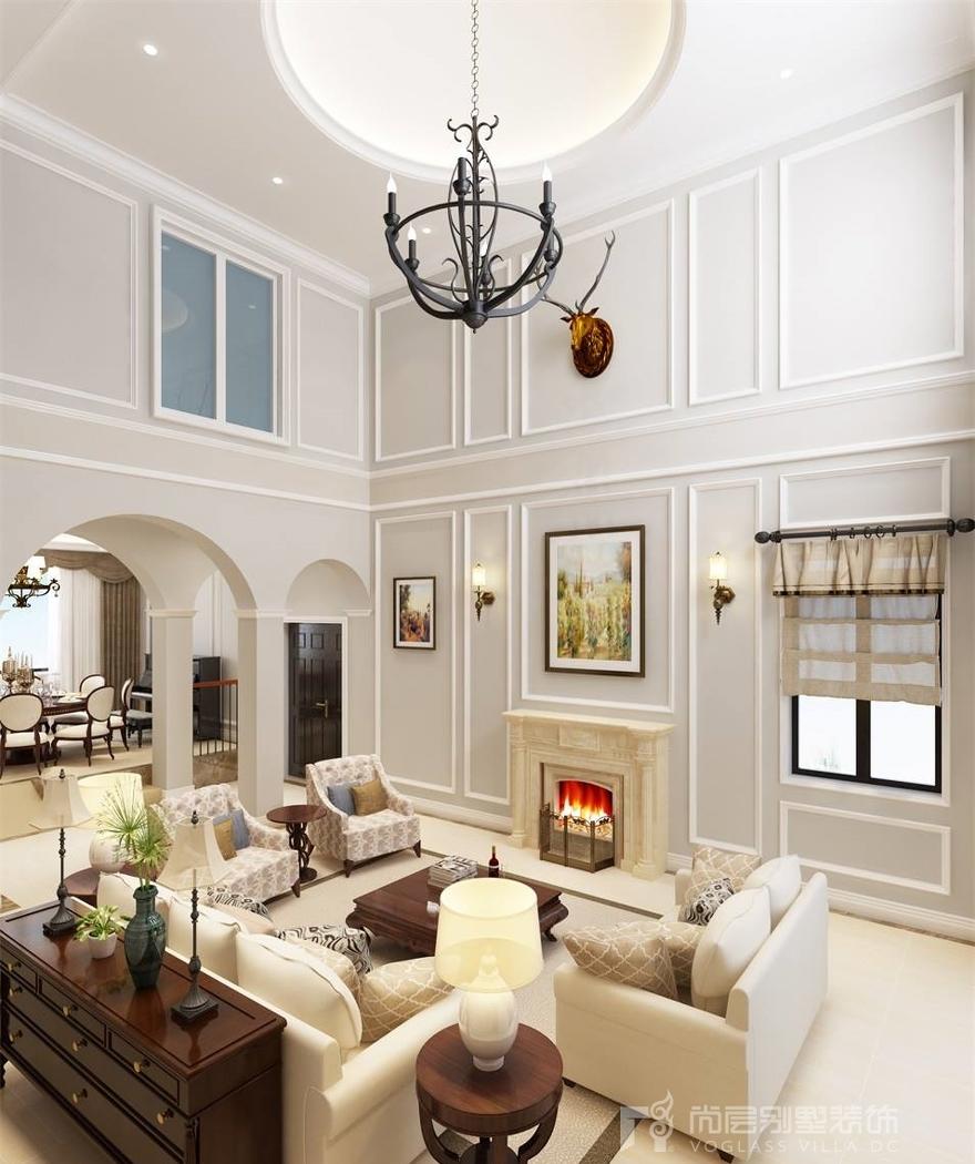 团泊湖别墅美式轻奢风设计-0