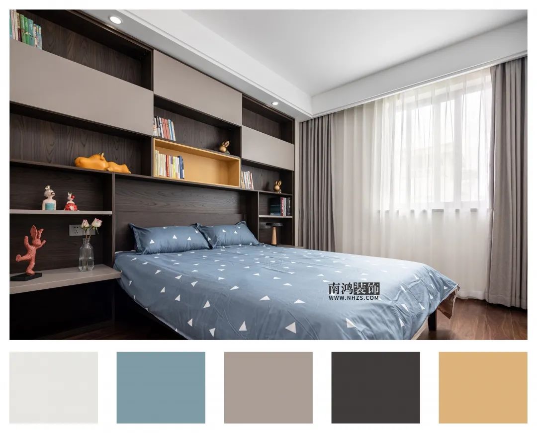 天一家园现代风格胡桃木家居设计丨浙江南鸿装饰-56