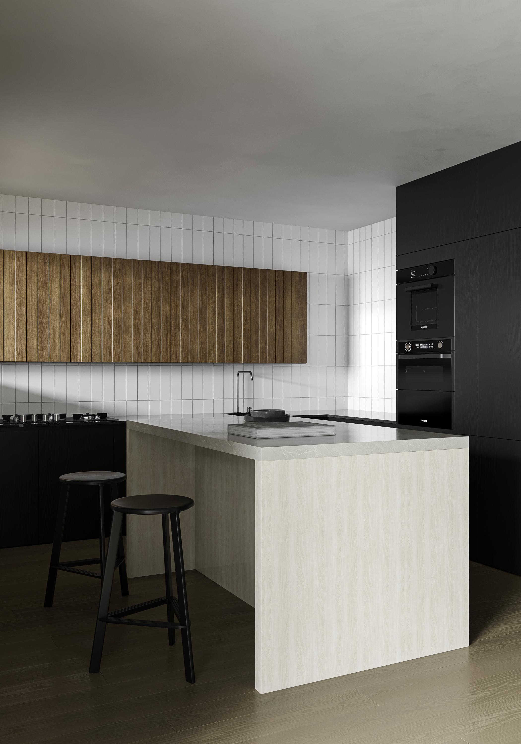 现代黑白客餐厅-12