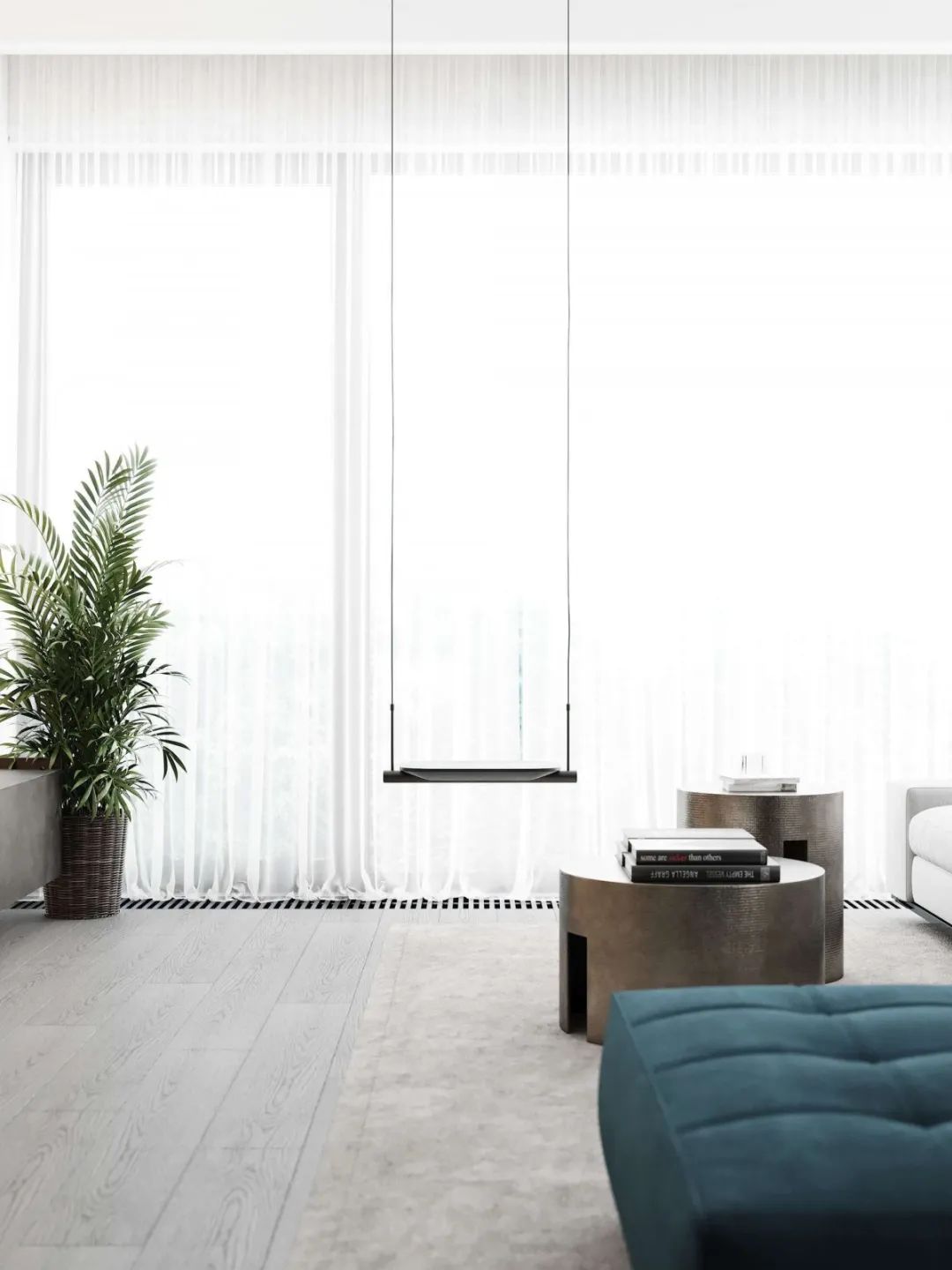 简约清新蓝白空间，趣味秋千设计诠释生活美学-11