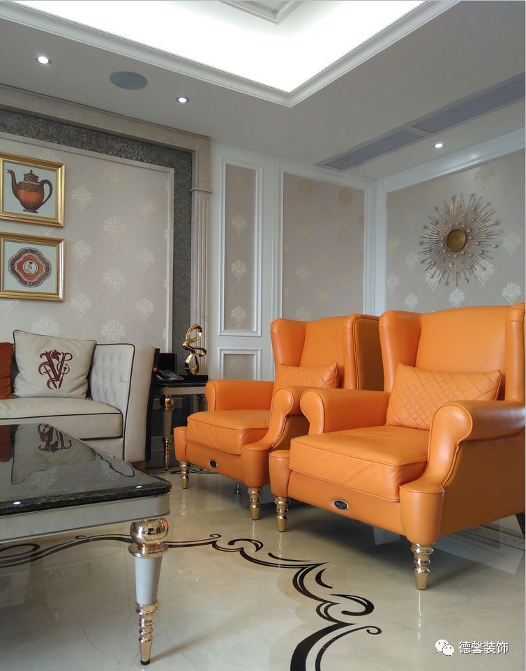 广州珠江美景的法式橙意家居设计-15