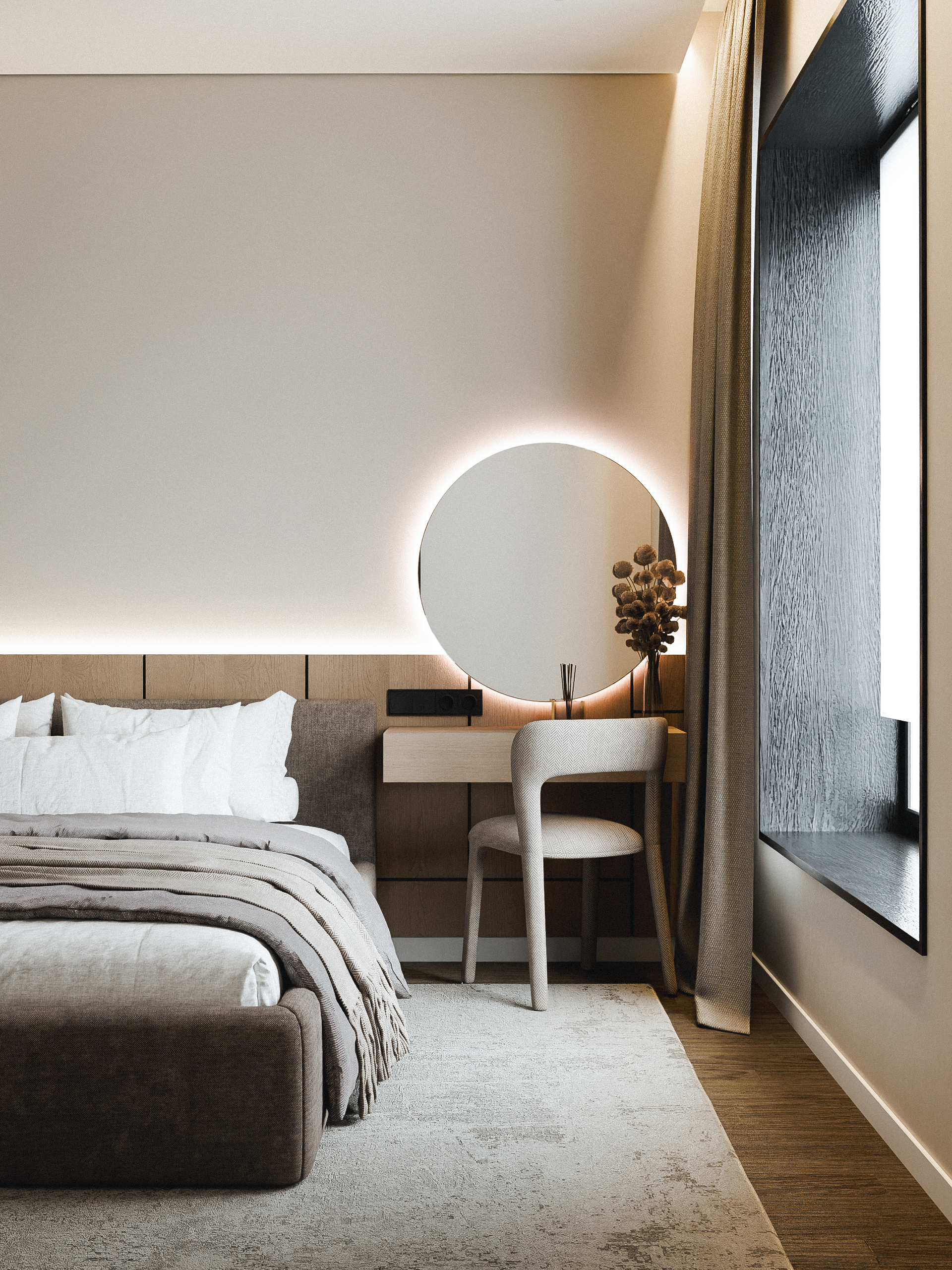 ЖК НОБЕЛЬ 厨房,客厅及卧室设计项目丨Овечкин Сергей-17