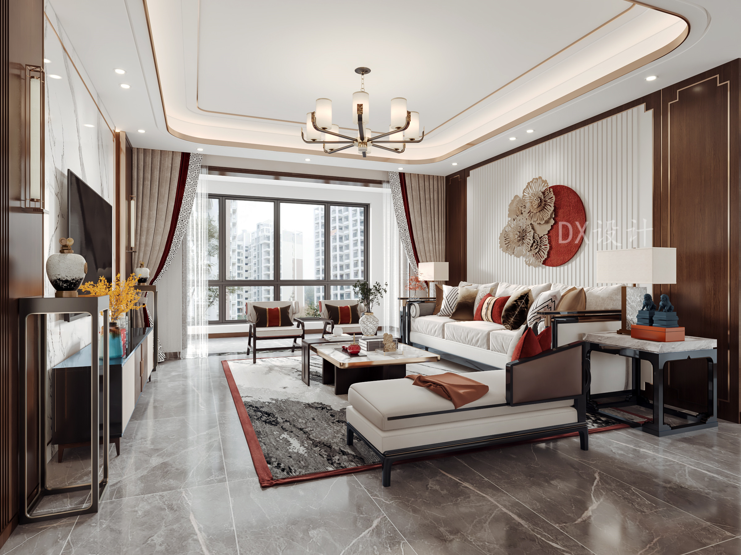 新中式客餐厅设计-8