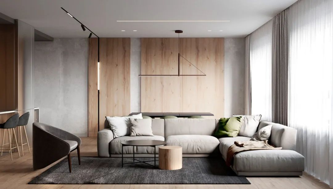 俄罗斯 120㎡原木简约公寓，素雅而精致-2