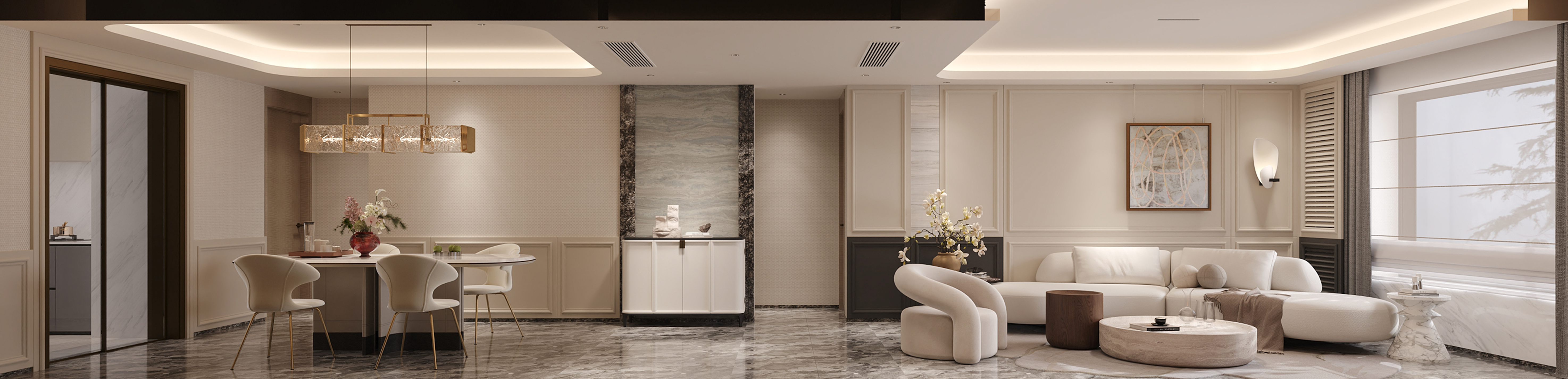 沈阳  雅颂阁145㎡  港式轻奢效果表现-0