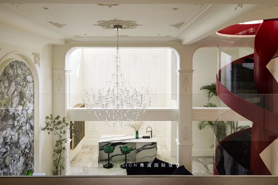 合肥『国贸天成』360㎡奶油法式风叠墅丨尊道国际设计-70