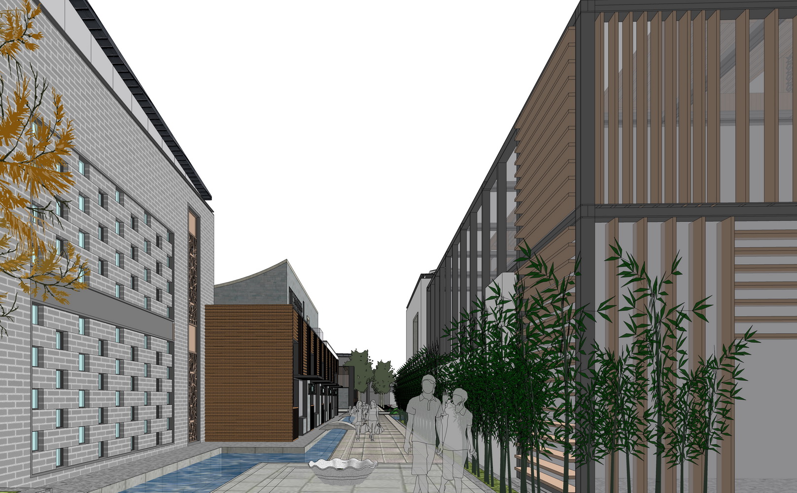 沙家浜唐市古镇核心区石板街SU模型-3