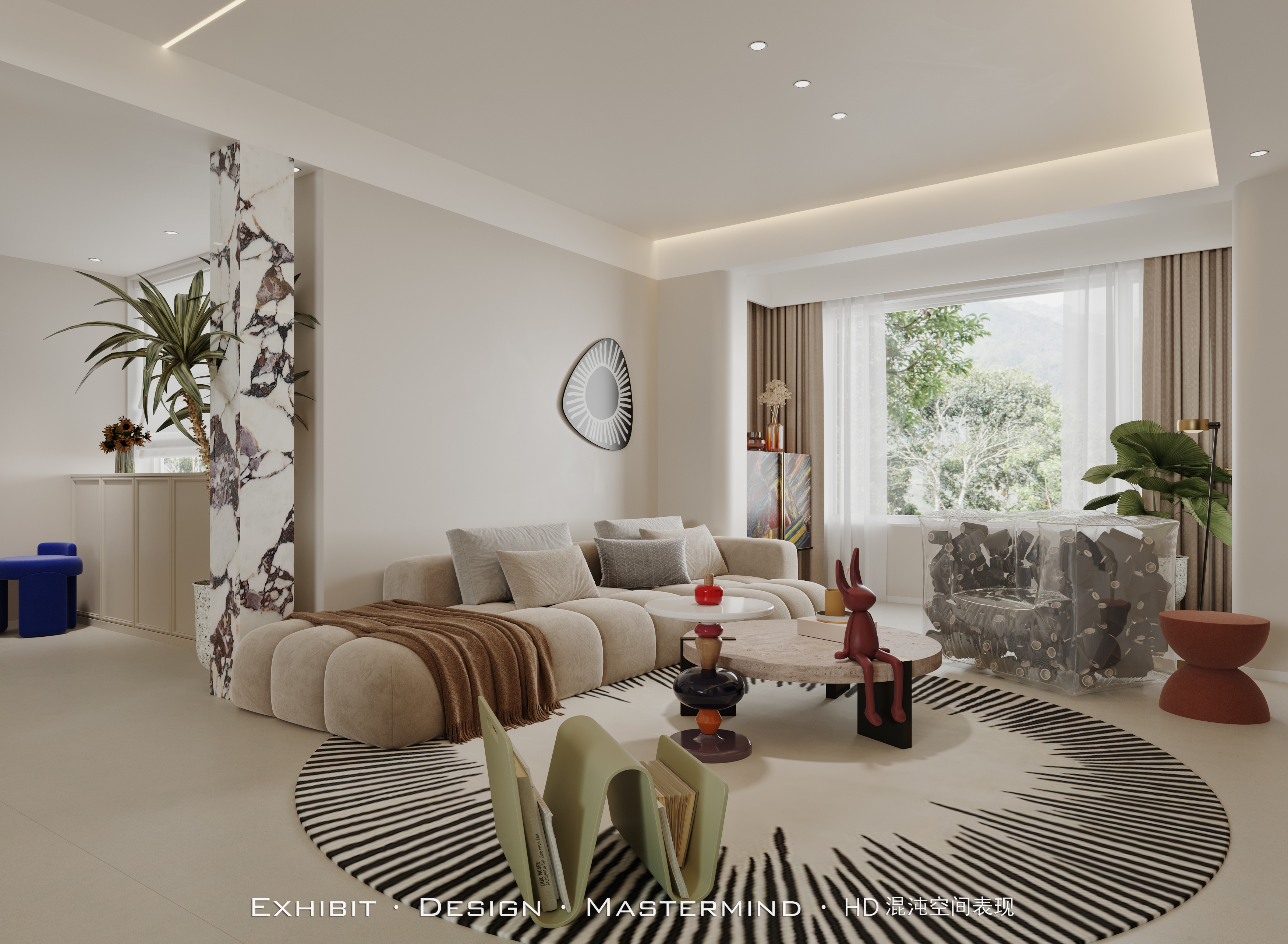 现代 极简风 平层客餐厅X 混沌空间表现-2