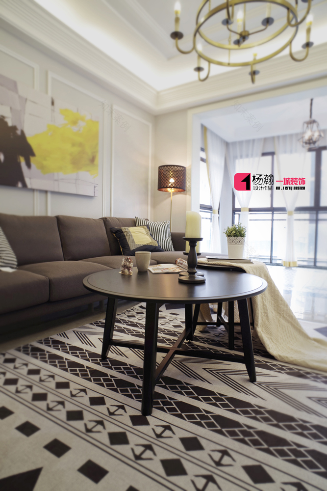 乐山 112m2 简美艺术风,中性摩登灰与湛黄的欢乐颂-30