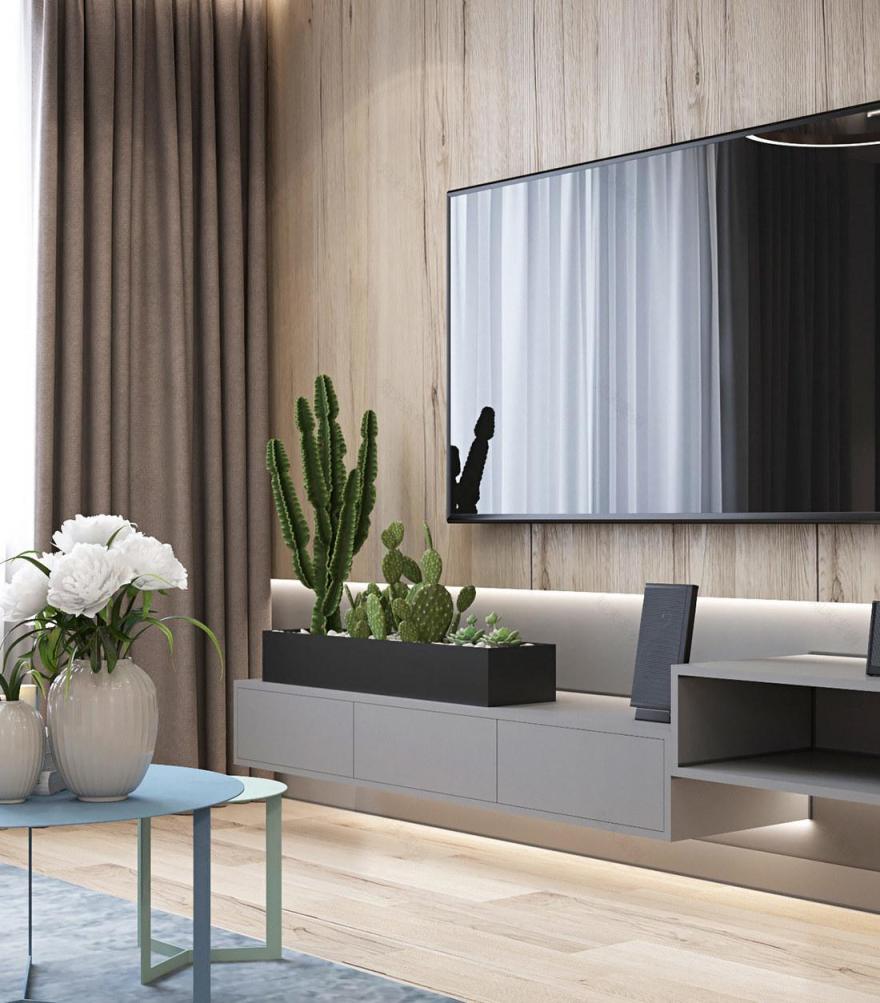 蓝色与金属元素打造的现代家居设计-22