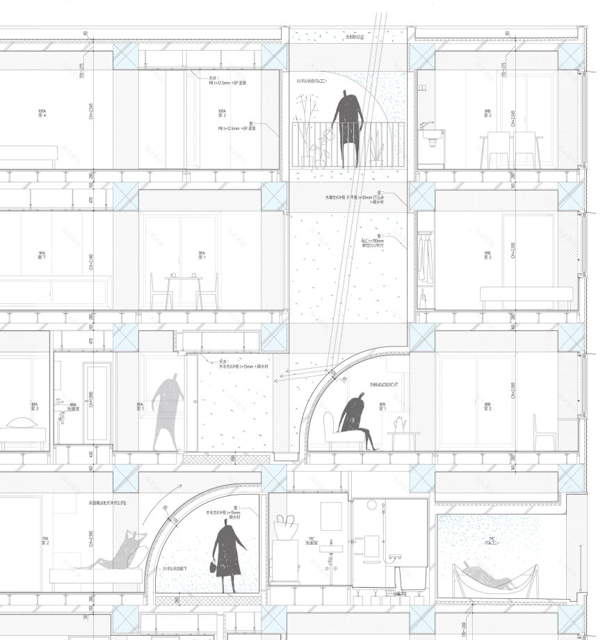 三日月坂公寓丨日本东京丨Hiroyuki Ito Architects-36