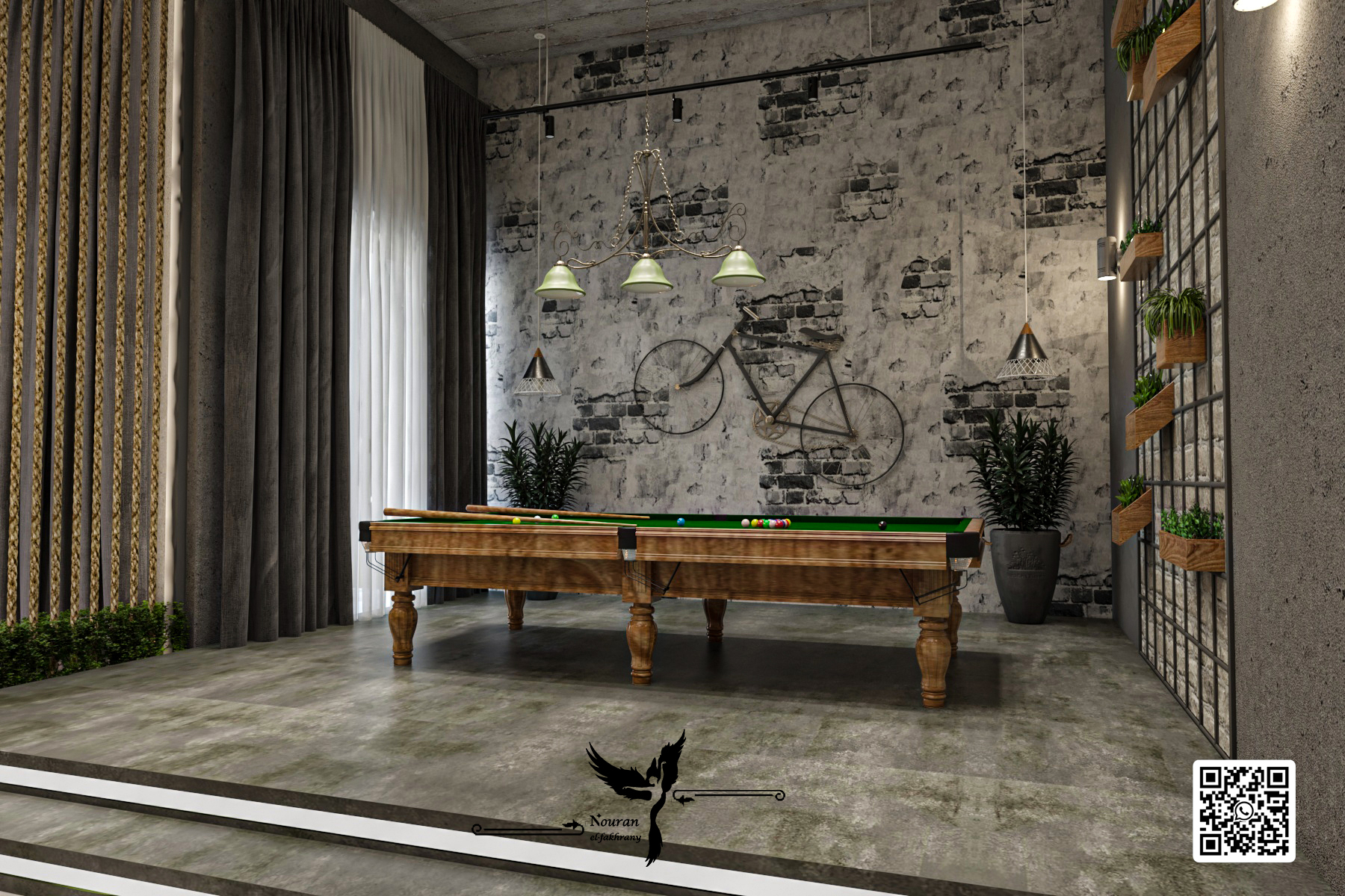 Industrial style basement-5