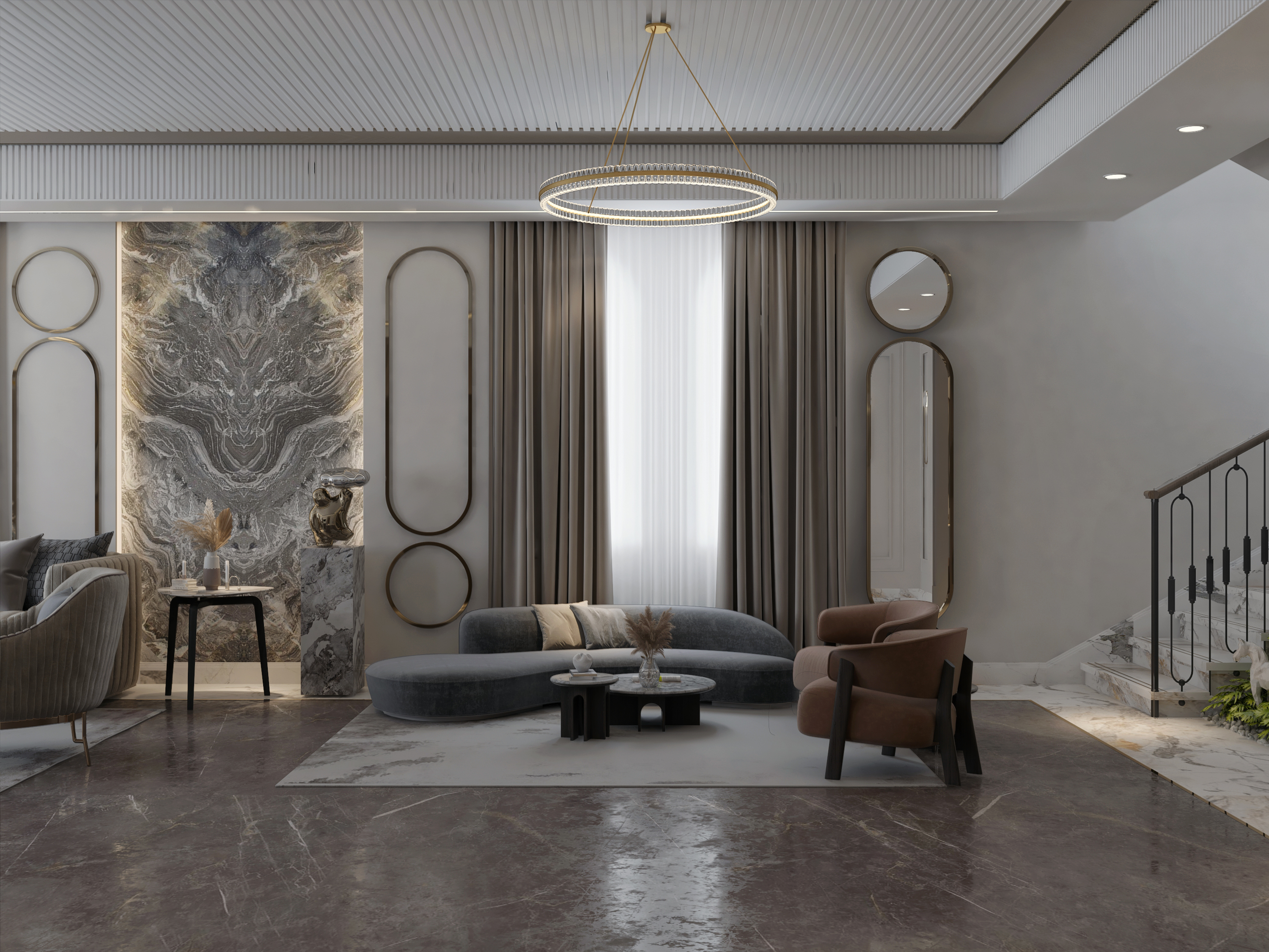 Mountain view villa | Reception with entrance-2