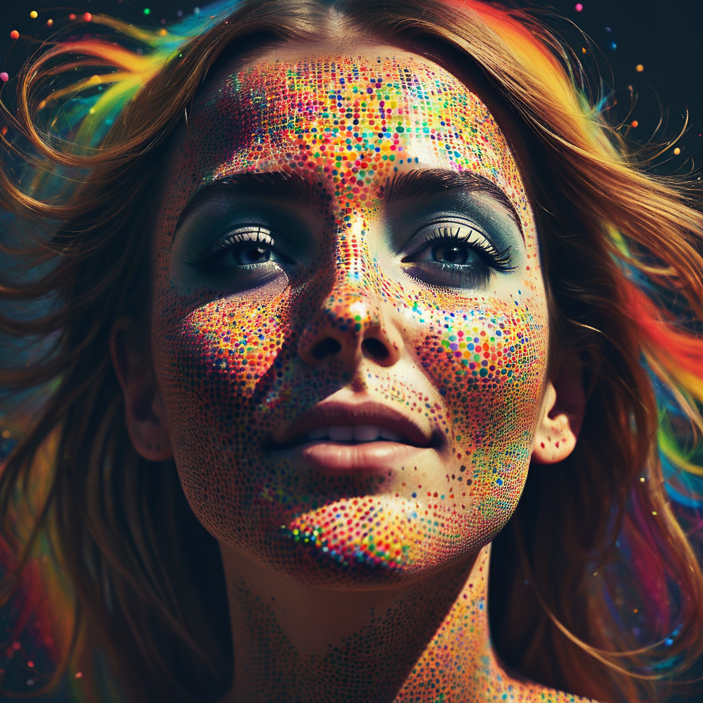 一个穿着彩色圆点的女孩 AI 艺术丨Öskar Design Öskar-6