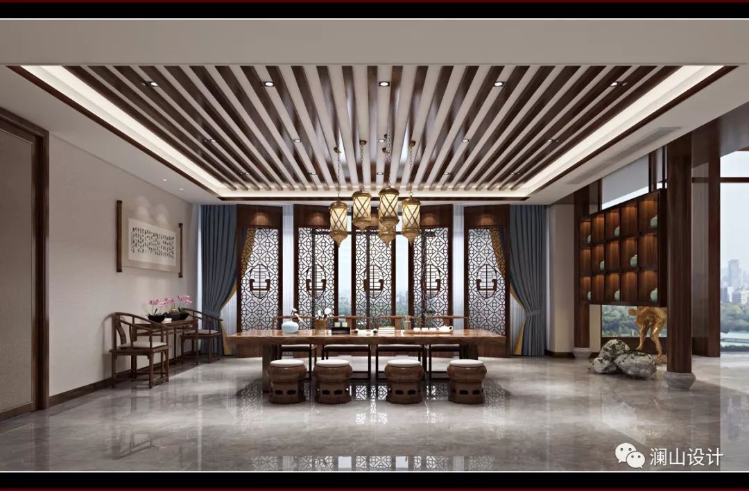 澜山设计 | 泉会所,古雅大方的中式空间-11