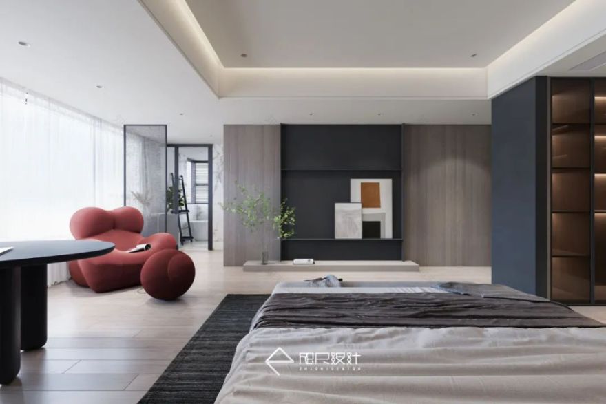 现代简约江景大厦,黑白灰缔造舒适生活-76