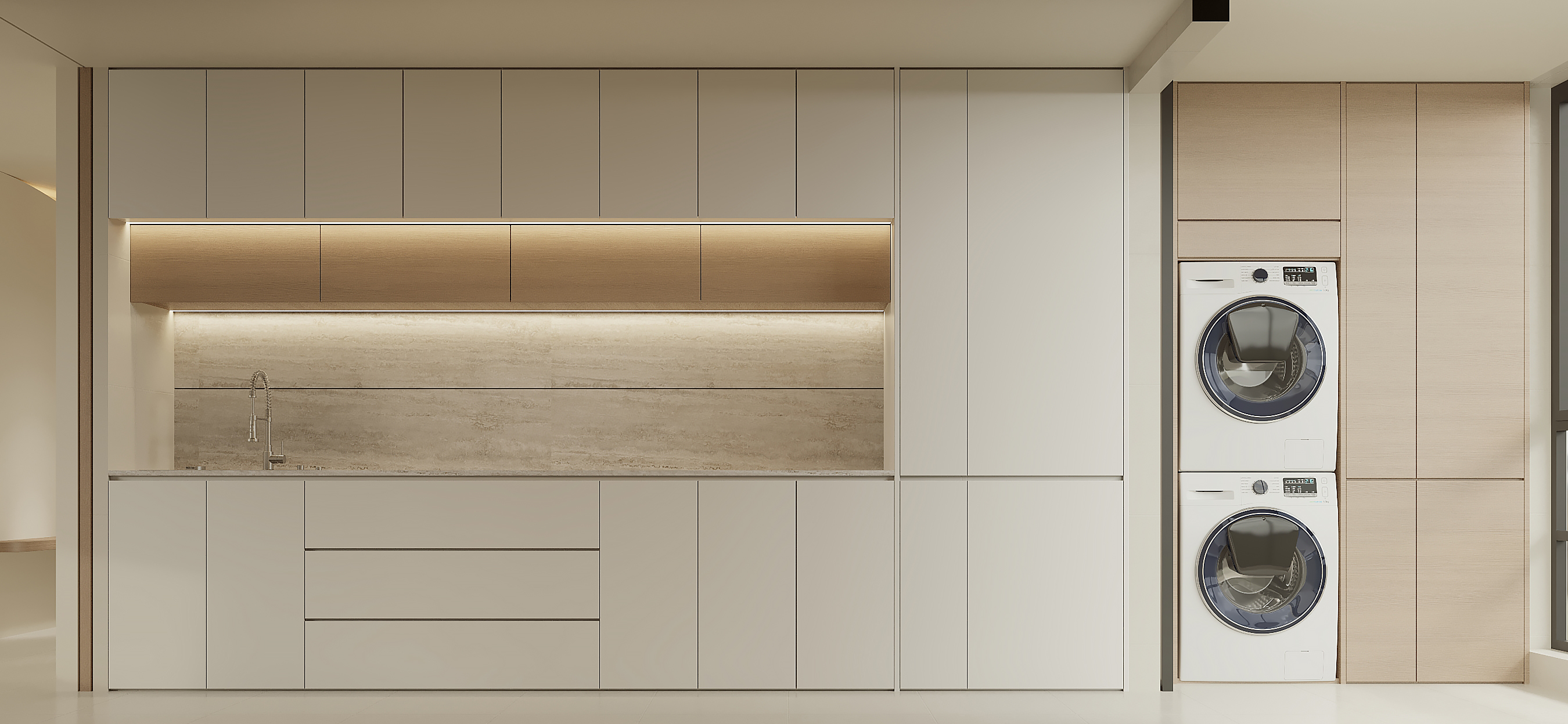 现代奶油风住宅设计-精装房改造项目-6