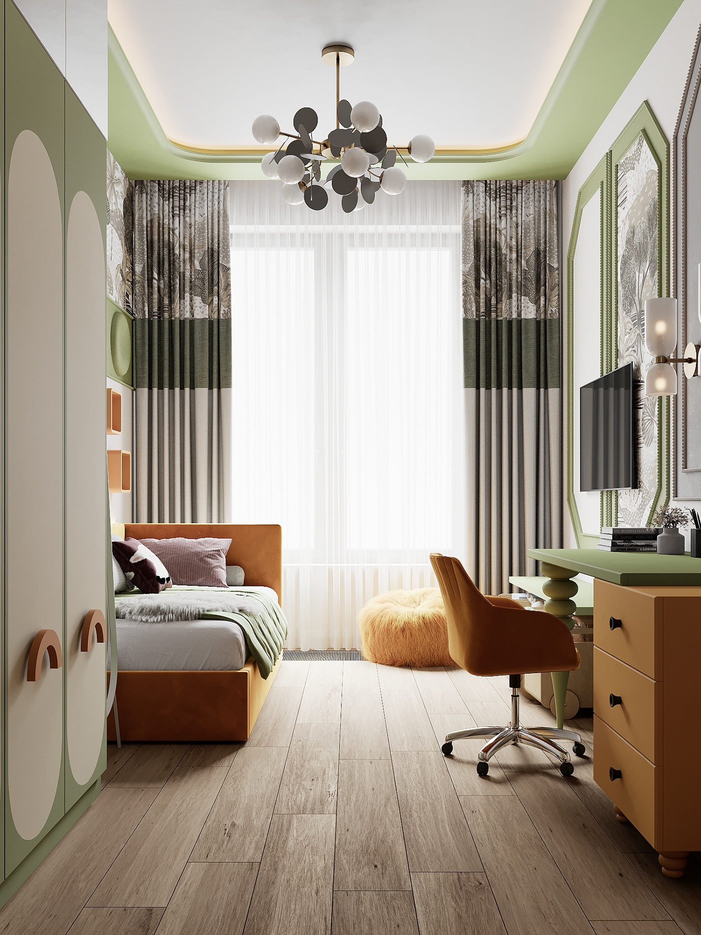 浅灰色与绿色打造舒适凉爽夏日-28