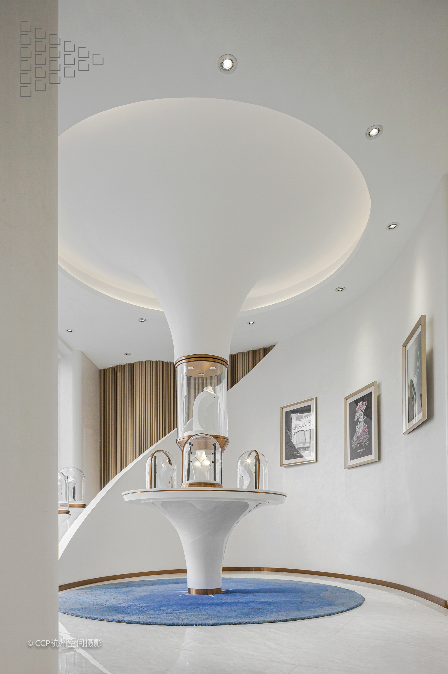 弧线美学｜工装空间珠宝店实景拍摄案例丨中国郑州丨双邑-6
