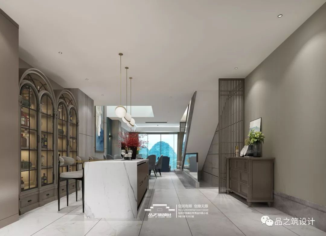 桂林 480㎡别墅空间,简约奢华美式风-8