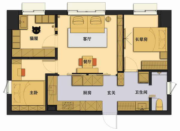 63㎡老房爆改流浪猫之家丨中国厦门丨理居设计-7