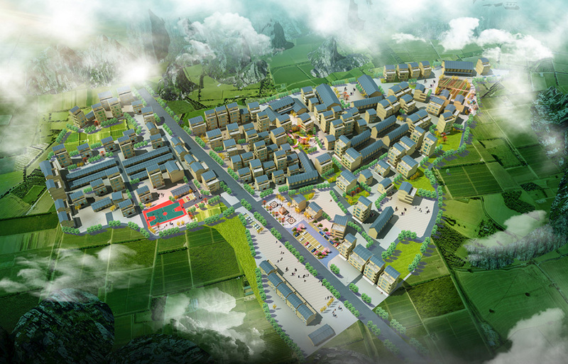 乡村规划设计案例鸟瞰图-2