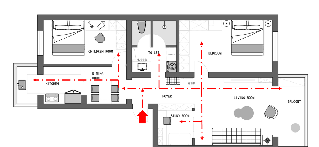 自然温暖！102㎡现代风格老房改造-15