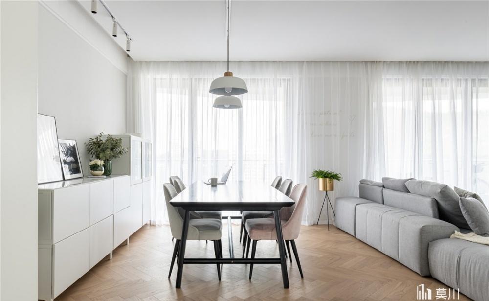 莫川设计丨平层北欧风 | 简约黑白灰,致敬悠闲生活-8
