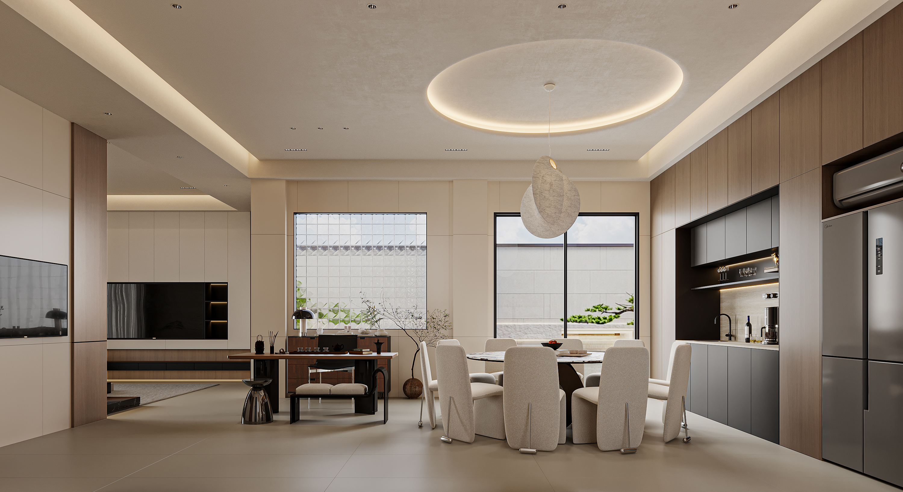 现代简约风别墅全屋全景-0