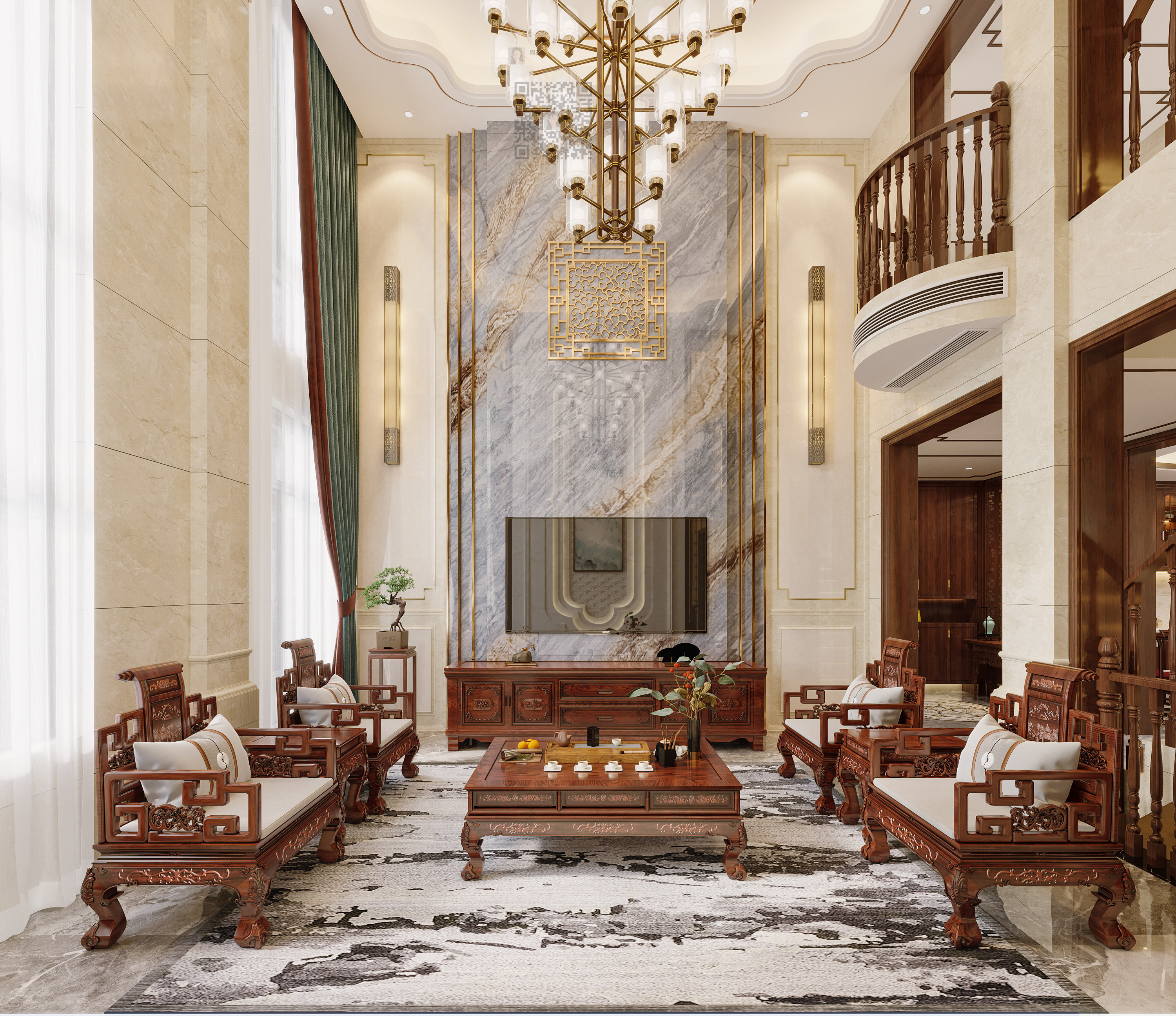 这样的新中式别墅设计，真的超美！-8