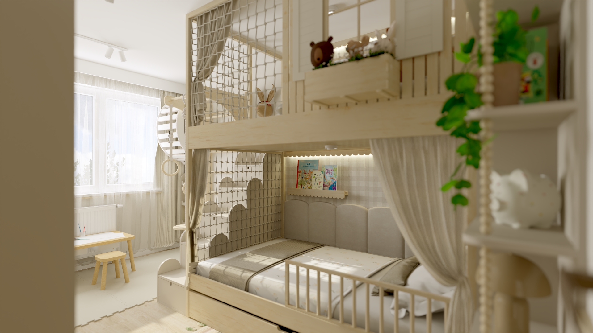 Pokój Zosi z antresolą w wersji beżowej | Wrocław-11