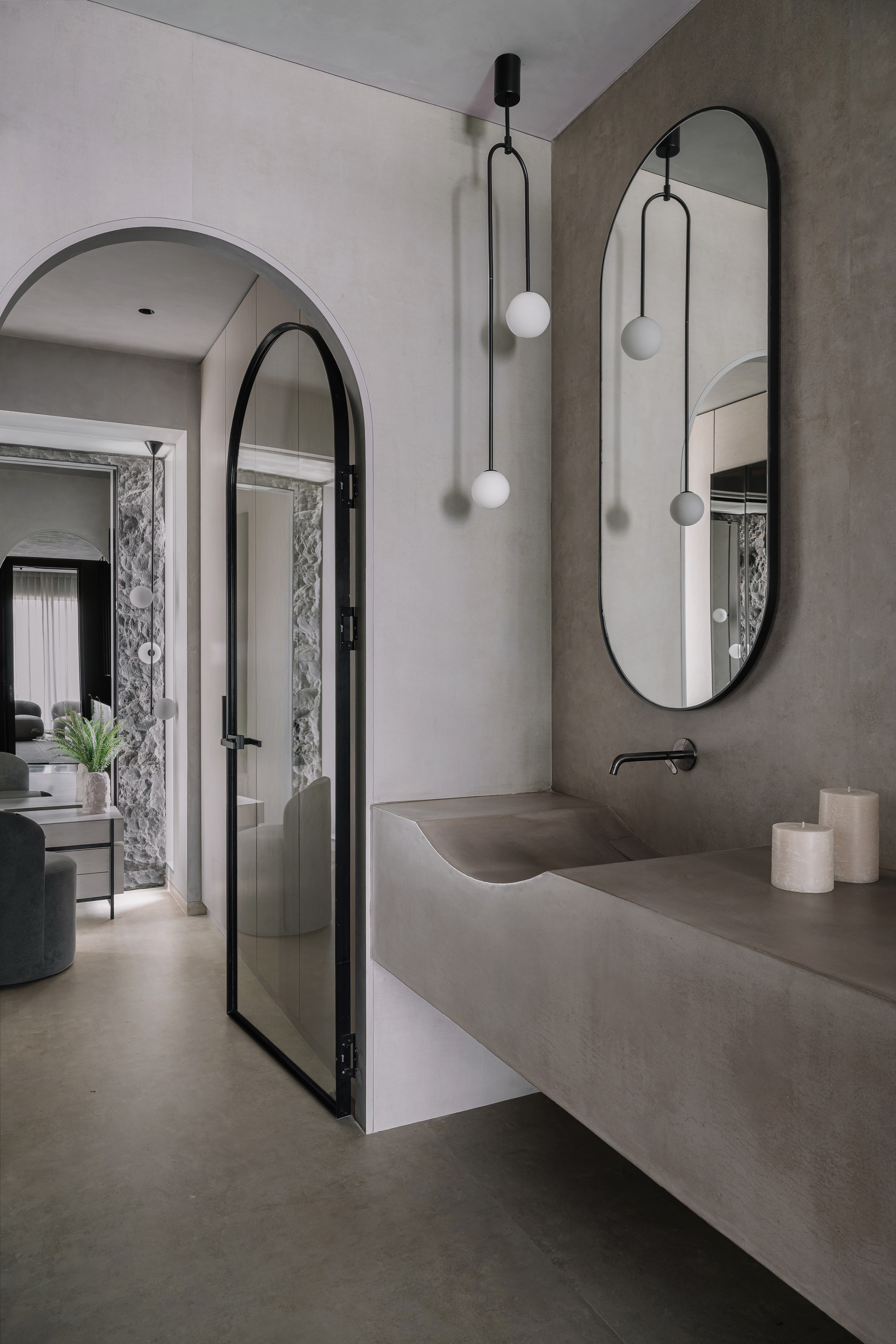 雕琢而成的静居之所住宅

注：Sculpted有经过雕琢的意思 ，Sanctuary有庇护所；安静的地方等意思，House就是住宅、房子这里整体结合起来这样翻译较能体现整体含义如果从更宽泛的建筑相关语境也许简单可译为雕琢风静居住宅  ，但具体需根据实际背景来定 丨印度丨D'WELL-34