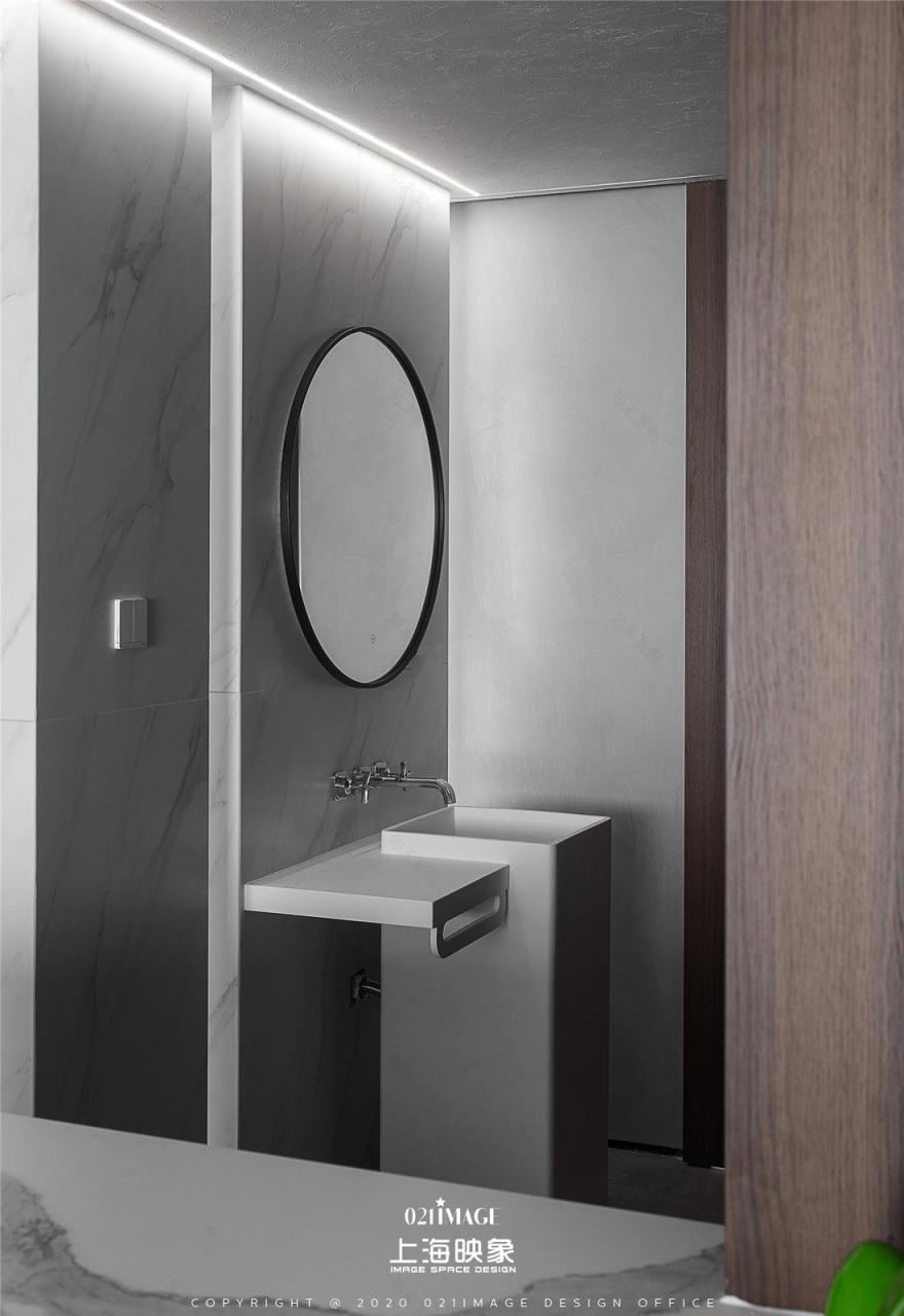 极简黑白灰,不锈钢与岩板的完美融合丨河马装饰-31